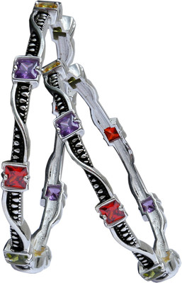 Aman Latest Elegant Sterling Silver Bangle Set Pack of 2 Aman Latest Elegant Sterling Silver Bangle Set Pack of 2