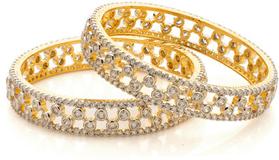 3% OFF on Voylla Alloy Cubic Zirconia 18K Yellow Gold Plated Bangle Set Pack of 2 3% OFF on Voylla Alloy Cubic Zirconia 18K Yellow Gold Plated Bangle Set Pack of 2