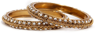 Bindhani Just Like Diamonds Alloy Cubic Zirconia 10K White Gold Plated Bangle Set Pack of 2 Bindhani Just Like Diamonds Alloy Cubic Zirconia 10K White Gold Plated Bangle Set Pack of 2