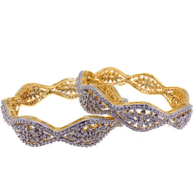 40% OFF on Aabhushan Jewels Fashion Alloy Cubic Zirconia Bangle Set Pack of 2