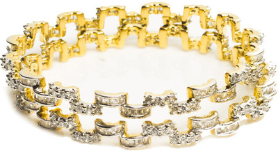 28% OFF on Joyas Stylish Brass Bangle Set Pack of 2