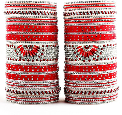 40% OFF on Lucky Jewellery Punjabi Bridal Choora Full Two Hands Acrylic Bangle Set Pack of 50