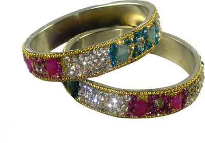 52% OFF on Abqa Hydrabadi Bangle Womens Delight Lac Zircon Bangle Set Pack of 2