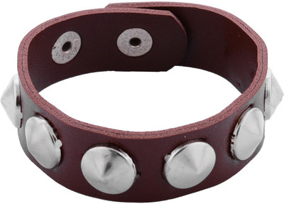 33% OFF on FashionFundamentals Thin Studed Leather Bracelet