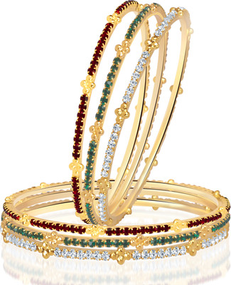 73% OFF on VK Jewels Alloy 18K Yellow Gold Plated Bangle Set Pack of 6