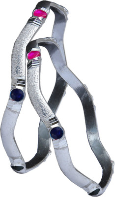 Aman Stunning Party Wear Sterling Silver Bangle Set Pack of 2