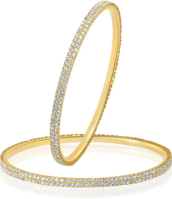 70% OFF on VK Jewels Alloy 18K Yellow Gold Plated Bangle Set Pack of 2