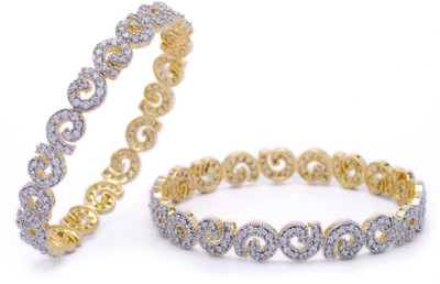 Hyderabad Jewels Alloy, Silver Bangle Set - Pack Of 2 - BBADYFT7BRHPQQRQ