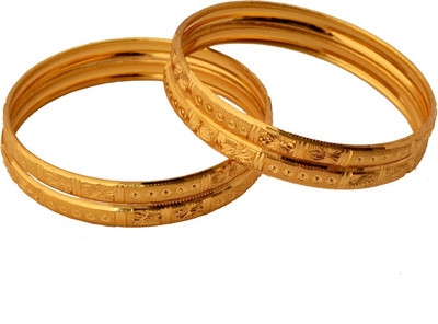 54% OFF on Czar Shine Brass Bangle Set Pack of 4