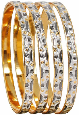 51% OFF on Maayra Dashing Micron Gold Plated Alloy Copper Plated Bangle Set Pack of 4