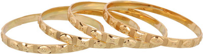 69% OFF on Vendee Fashion Fantastically Carved Brass Bangle Set Pack of 4