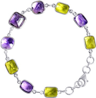 50% OFF on Arsh Crown Sky Dominion BR1256 Sterling Silver Amethyst, Quartz Sterling Silver Plated Bracelet