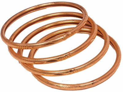34% OFF on PFJ PFJ0025 Brass, Copper 24K Yellow Gold Plated Bangle Set Pack of 4