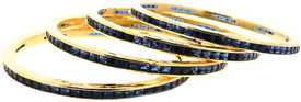 Aabhushan Jewels Alloy Cubic Zirconia Rhodium Bangle Set (Pack Of 4)
