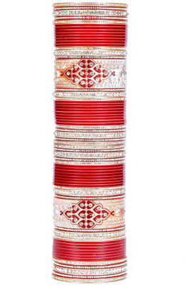 69% OFF on Absolute Shringaar Princess Charm Bridal Acrylic Rhodium Plated Bangle Set Pack of 72