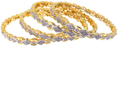 40% OFF on Aabhushan Jewels Fashion Alloy Cubic Zirconia Bangle Set Pack of 4