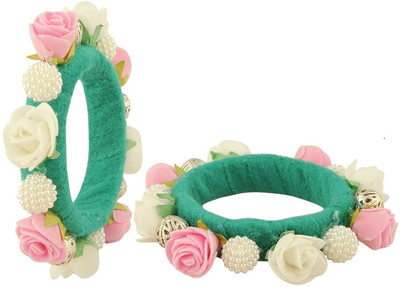 78% OFF on Arch Double Flower Acrylic Bangle Set Pack of 2