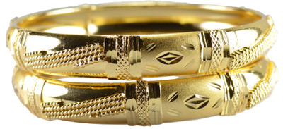 48% OFF on Pearl Paradise Designer collection for women Alloy Yellow Gold Plated Bangle Set Pack of 2