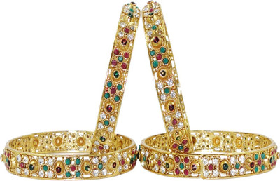 41% OFF on Anjan Beautiful Traditional Golden Alloy Bangle Set Pack of 4