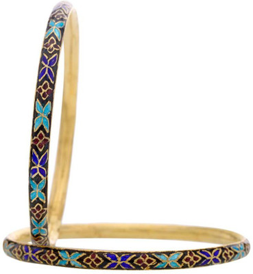 20% OFF on Krishna Pearls & Jewellers Evening Shine Silver 22K Yellow Gold Plated Bangle Set Pack of 2