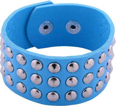 37% OFF on FashionFundamentals Broad Three Layered Studed Leather Bracelet