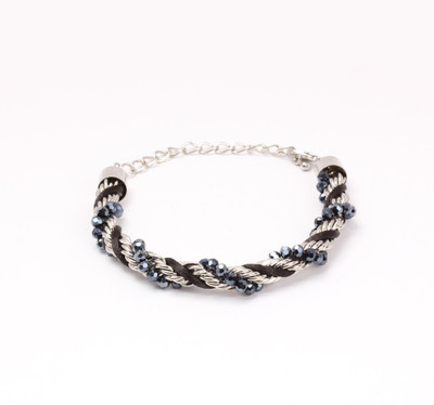 30% OFF on KhoobSurati Contemporary Ribbon Weaved And Beaded Metal Bracelet