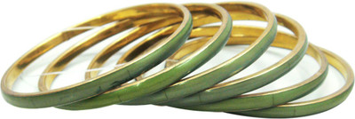 7% OFF on Decor Tattva Inc. Contemporary Style Brass Brass Plated Bangle Set Pack of 6