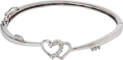 29% OFF on GemLN India Nested Hearts Silhouette Sterling Silver Rhodium Plating Bracelet