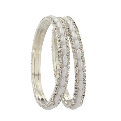 68% OFF on Luxor Beautiful Spark Alloy Yellow Gold Plated Bangle Set Pack of 2