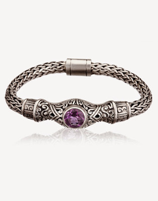 30% OFF on Mallika Jewellery Silver Amethyst Silver Plated Bracelet