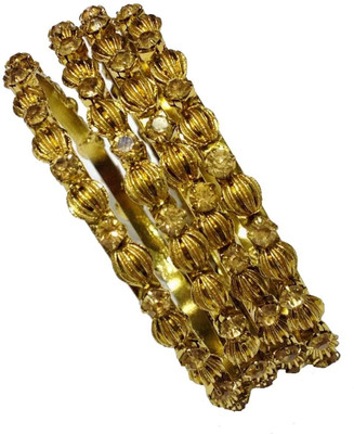 11% OFF on Newsantosh Gold Metal Bangle Set Pack of 4