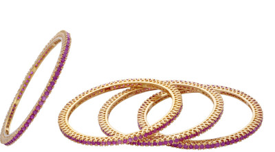 80% OFF on Prisha Elegant Golden Alloy 18K Yellow Gold Plated Bangle Set Pack of 4