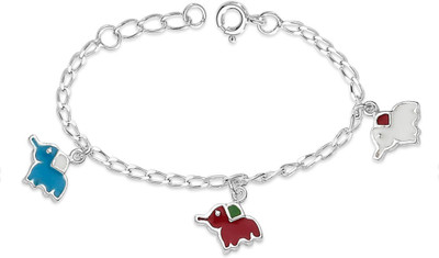 9% OFF on Taraash Enameled Elephant Sterling Silver Sterling Silver Plated Bracelet