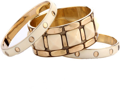 40% OFF on Trinketbag White Geometrical Alloy Bangle Set