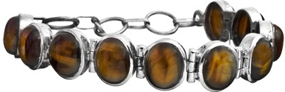 Exotic India Tiger Eye Sterling Silver Bracelet