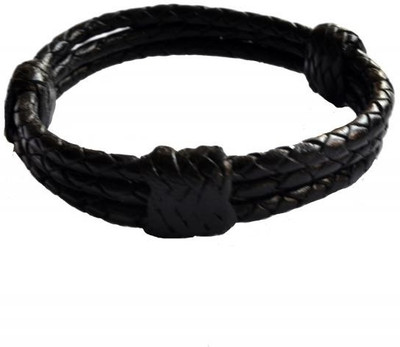 70% OFF on Cuero Black LC-419 Leather Bracelet