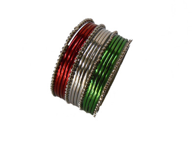 3% OFF on MY Design Bridal chudas Alloy Silver Plated Bangle Set Pack of 16 3% OFF on MY Design Bridal chudas Alloy Silver Plated Bangle Set Pack of 16
