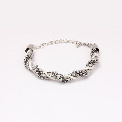 30% OFF on KhoobSurati Contemporary Ribbon Weaved And Beaded Metal Bracelet