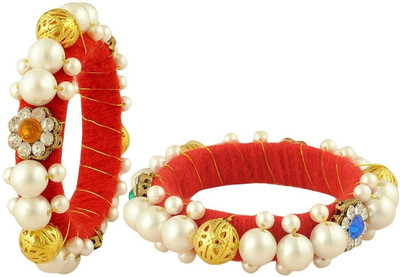 78% OFF on Arch DoublePearlDiamond Acrylic Bangle Set Pack of 2