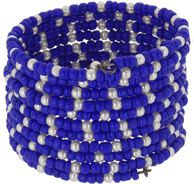 44% OFF on Laron Handicrafts Blue Pearly Beaded spiral Glass Bangle