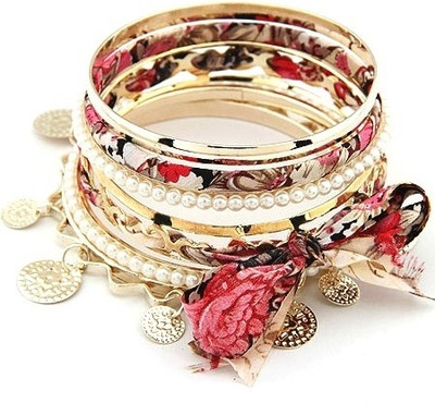 60% OFF on Crunchy Fashion Floral Bangles Set -Pink Alloy Bangle Set Pack of 6 60% OFF on Crunchy Fashion Floral Bangles Set -Pink Alloy Bangle Set Pack of 6