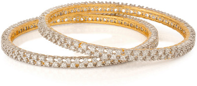 55% OFF on Voylla Alloy Cubic Zirconia 18K Yellow Gold Plated Bangle Set Pack of 2 55% OFF on Voylla Alloy Cubic Zirconia 18K Yellow Gold Plated Bangle Set Pack of 2