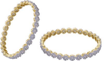 77% OFF on Hyderabad Jewels Alloy, Silver Bangle Set Pack of 2
