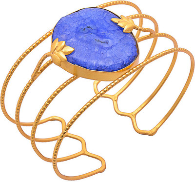 60% OFF on Sagun Brass Agate Rhodium Plated Cuff