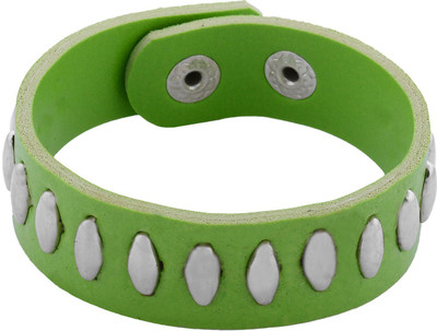 33% OFF on FashionFundamentals Thin Studed Leather Bracelet