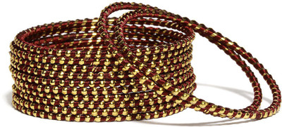 20% OFF on Bindhani Floral Brass Yellow Gold Plated Bangle Set Pack of 12