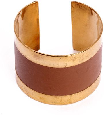 30% OFF on KhoobSurati Broad Semi-circled Leather Metal Bracelet