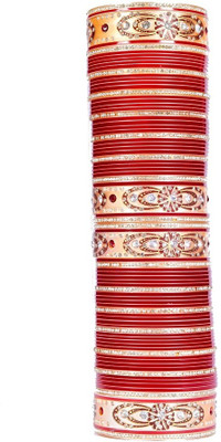 63% OFF on Absolute Shringaar Latest AD Bridal Acrylic Crystal Rhodium Plated Bangle Set Pack of 76