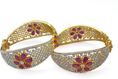33% OFF on Jewelfin Flora Design Alloy Rhodium Plated Bangle Set Pack of 2 33% OFF on Jewelfin Flora Design Alloy Rhodium Plated Bangle Set Pack of 2