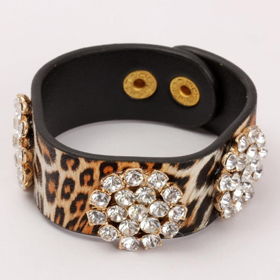 30% OFF on KhoobSurati Elegantly Studded Leather Leather Bracelet
